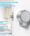 Round Deadbolt Lockout Device No Drill Install Protect Keyhole Toddler Proof Deadbolt Cover for Doors installed view