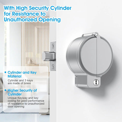 Round Deadbolt Lockout Device No Drill Install Protect Keyhole Toddler Proof Deadbolt Cover for Doors installed view