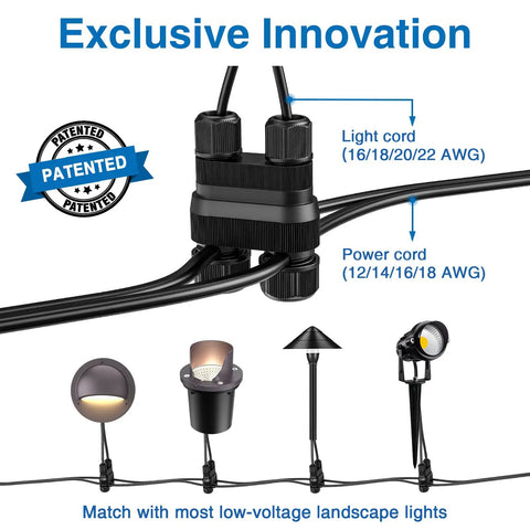 Fastlock2 Low Voltage Landscape Lighting Wire Connectors Waterproof 12-18 Gauge Easy Install for garden lights, 8 pack