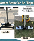 Image showing Space Saving Portable Gantry Crane With Fully Adjustable Height And Width Heavy Duty Shop Hoist in mobile and fixed modes.