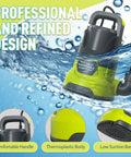Heavy Duty Submersible Sump Pump 1 HP 4000 GPH Electric Thermoplastic Utility Pump for basement with comfortable handle and low suction base.