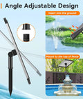 Angle adjustable design for 25W Solar Fountain Pump For Ponds With Filtration And Dry Run Protection, 410GPH Submersible Solar Pond Pump shown.