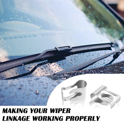 Two Pack Windshield Wiper Linkage Clip With Barb Fixing Teeth Design, Universal Wipers Transmission Clip For Car, Easy Wiper Linkage Fix, Beefy Durable Wiper Motor Assembly Clip, Replacement Accessory on windshield wiper arm