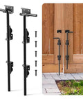 12 Inch Slide Bolt Latch Kit Drop Rod Gate Lock For Fence Courtyard And Outdoor Doors installed on wooden gate