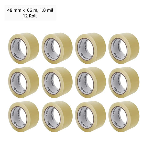 Heavy Duty Clear Packing Tape 12 Pack Strong Acrylic Adhesive For Shipping Moving And Packaging 1.8 Mil Thick 72 Yard Rolls Delivers A Secure Lock That Works Like A Charm