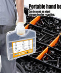 Person holding Self Tapping And Self Drilling Screws For Metal Kit In 410 Stainless Steel With Black Oxide Truss Head And Rubber Washer