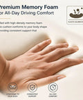 Premium memory foam cushion showing a hand pressing into it, used for added comfort in Lexus UX Electric SUV 2020 to 2026.