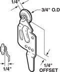Front Closet Door Roller With Quarter Inch Offset And Three Quarter Inch Nylon Wheel Two Pack For Adjustable Bracket