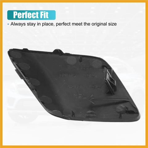 Back view of Pair Front Left And Right Bumper Tow Hook Covers For Toyota Prius 2016 2019 Direct Fit EZ Install Eye Cap Towing