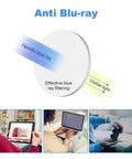 Diagram illustrating anti-blue light filtering with Stylish Safety Glasses With Side Shields For Women And Girls Anti Fog Protective Eyewear Clear Lenses Anti Scratch Dustproof Blue Light Blocking 4 Pack Multicolor