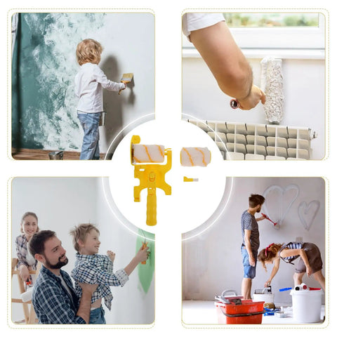 Premium Yellow Paint Roller With Edge Guard For Crisp Interior Walls Zero Drama Fix For DIY Beginners And Pros in use by families.