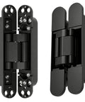 Hidden Door Hinge Set For Secret Bookcase Doors, Silent Rotating Concealed Hinges, 6 Inch, Side Mount, Black Finish