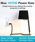 Remote Control Outlet With 100 Ft RF Signal Wireless On Off Plug for household appliances, powering a lamp, max 1875W