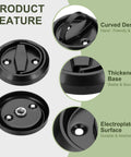 Round Recessed Door Pull Handle 3 Inch Stainless Steel Concealed Brushed Cabinet Hidden Knob for Modern Doors Black Finish features