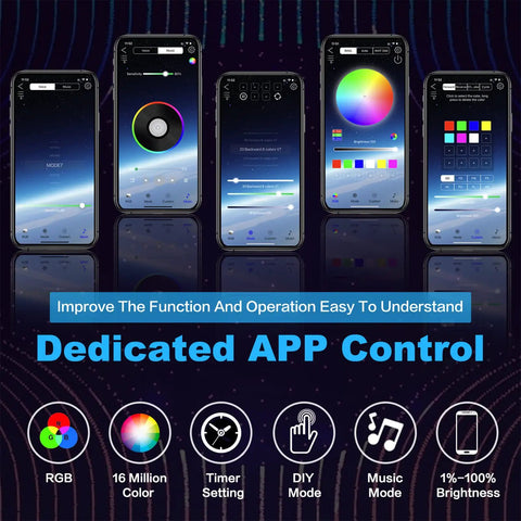 Dedicated app control for Color Changing Crystal Ring LED Pendant Chandelier with RGB lighting.