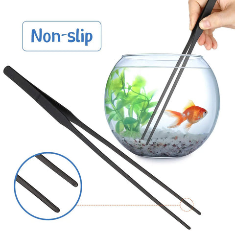 Axolotl Aquarium Feeding Kit With Coral Feeder Tube And Straight And Curved Tweezers, Stainless Steel Tools For Easy Feeding And No-Fuss Tank Cleanup, 3 Piece Set, non-slip grip