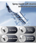 Kick Your Feet Up While Using This Game Changing Smart Bidet Seat Cover With Snappy Digital Controls Plush Heated Cushion Toasty Air Dryer Hidden Night Glow And Effortless Touch Buttons For Round Lids self-cleaning spray nozzle with antibacterial features, showing various cleaning settings.