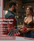 Couple exchanging gifts with Non Slip Bit Holder Set 6 Piece Pro Grade One Quarter Inch Drill Bit Holder Key Chain in focus