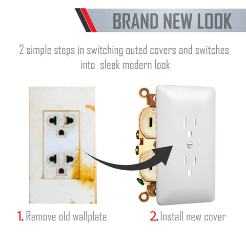 Masque 2000 Series 1 Gang Nonmetallic Decorator Style Duplex Cover Up Wall Plate White 5 Pack installation process