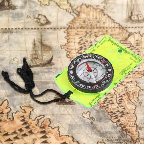 Trail-Ready All-In-One Orienteering Compass For Hiking, Camping, Backpacking And Outdoor Adventure Gear on vintage map