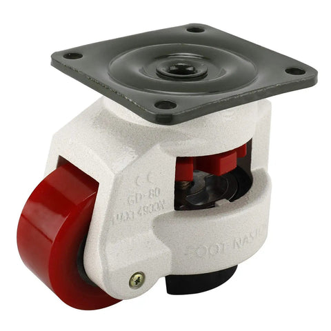 Tough As Nails Leveling Casters 4 Pack With Slick Poly Wheels And Thick Nbr Rubber Pads Rock Solid Plate Mounted Base, 63mm wheel.