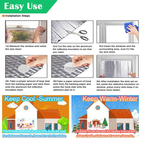 Installation steps for 6mm Thick Reflective Double Bubble Aluminum Foil Insulation Roll For Windows Or Walls