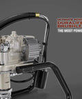 Close-up of the durable motor of the Heavy Duty Electric Airless Paint Sprayer With Skid Mount And Smart Flow Adjustment.