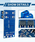 11Pcs MOSFET Switch Driver Module For Motors And LED Strips, PWM Control, showing circuit board and components, front view