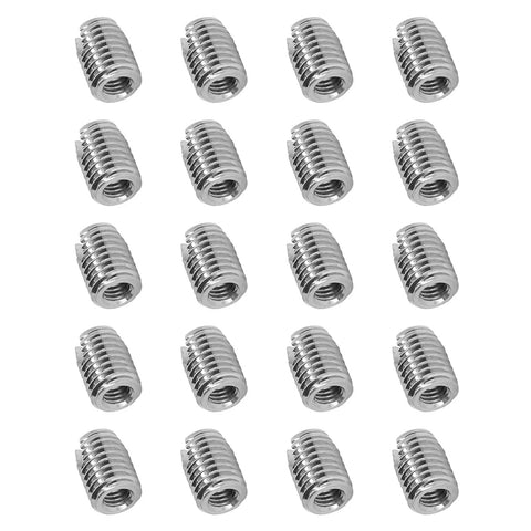 20 Pcs Stainless Steel Slotted Self Tapping Threaded Inserts M6x1.0 M10x1.5 L14mm Repair Kit For Damaged Threads Quick Fix And Reliable Thread Repair Tool, 20 inserts