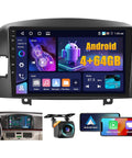 Android 15 Car Stereo With 4 Plus 64GB For Hyundai Sonata 2004 2005 2006 2007 2008 Wireless CarPlay Android Auto 9 Inch Touch Screen Dash Radio GPS WiFi Bluetooth SWC Mirror Link Backup Camera
