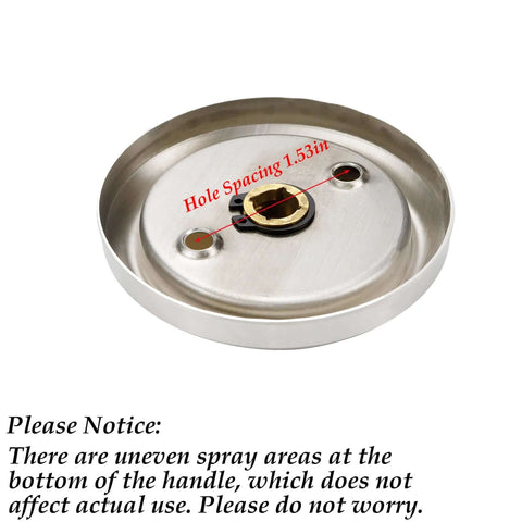 Two Pack Round Recessed Hidden Concealed Cabinet Pulls for Doors and Closets showing bottom with mounting hole spacing