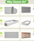 Comparison of 3 Pack Corrugated Galvanized Steel Raised Garden Beds Outdoor Rectangle 36x18 Inches For Vegetables And Flowers with competitors