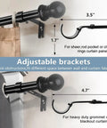 Heavy Duty Extra Long Curtain Rods Ten To Fourteen Point Two Feet 1 Inch Metal Drapery Pole With Four Adjustable Brackets showcasing mounting detail