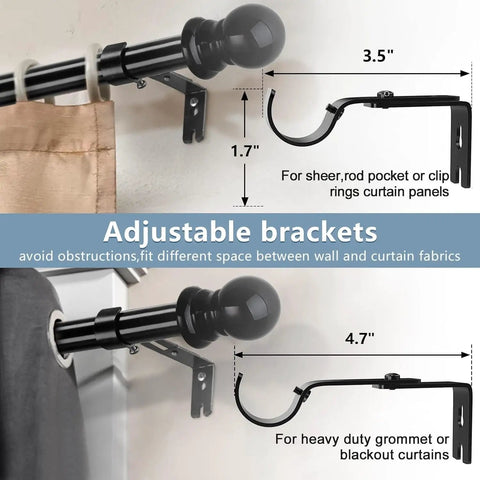 Heavy Duty Extra Long Curtain Rods Ten To Fourteen Point Two Feet 1 Inch Metal Drapery Pole With Four Adjustable Brackets showcasing mounting detail