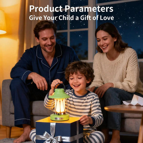 Family enjoying Kid Friendly Lantern With Three Color Modes And USB C Charging, the ultimate night light for bedroom use