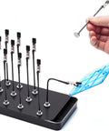 Metal Painting Stand Base Holder With 12 Magnetic Bendable Alligator Clip Sticks For Airbrush Spray And Gundam Model Parts Assembly