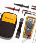 Industrial Electronics Multimeter Combo Kit with probes, hooks, DMM, and durable hard case for troubleshooting and wide range measurements.