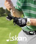 Golfer cleaning club with the Must Have All In One Golf Club Brush Cleaner With Retainer Clip And Squeeze Water Bottle 7.5 Inch