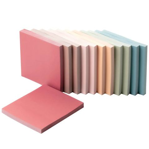 Sticky Notes Bulk Pack 3x3 Inches 12 Pads 600 Sheets Vintage Colors Self Stick Note Pads For Office School Home Study And Organization Great For Notes Reminders And Quick Lists arranged in a row