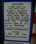Label of Hella Rugged 3 Pole 100 Amp Thermal Magnetic Circuit Breaker with safety instructions and specs.
