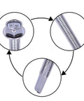 Close-up of a self tapping screws for attaching metal 12 24 by 3 hex washer head self drilling Tek screw zinc plated steel