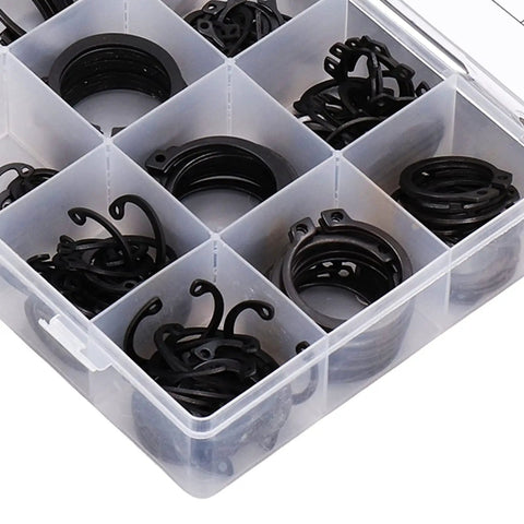 300 Piece Snap Ring Set With E Clips And C Clips Assortment Kit for valves and sprayers in organized storage box