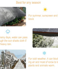 Ninety Percent Shade Cloth For Garden And Patio water passes through in rain, UV resistant, protects plants in cold weather.