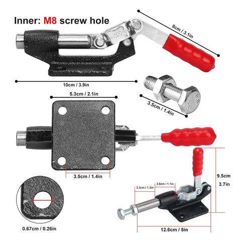 Six Pack GH 305C Push Pull Adjustable Toggle Clamp With 500 Lbs Holding Power Quick Release Stroke Clamp dimensions