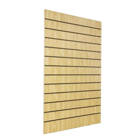 Maple Wood Grain Slatwall Panel For Retail Displays And Tool Organization 24x40 Inch Wall Mount Panel For Hooks Shelves And Brackets