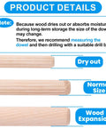 Top Shelf Wooden Dowel Pins Featuring Fluted Hardwood Rods For Furniture Repairs And Craft Builds Supplies Ninety Pieces in display showing dry out and size changes.