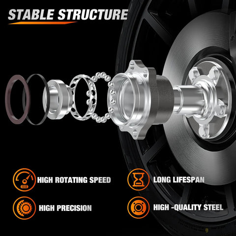 Exploded view of Rear Wheel Bearing And Hub Assembly 5 Lug For Subaru Forester 2014 To 2018, Impreza 2012 To 2021, Crosstrek 2016 To 2021, XV Crosstrek 2013 To 2015 OEM 512518 High Quality Replacement, illustrating components and materials.