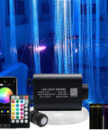 16W RGBW Fiber Optic Curtain Light Kit with waterproof sparkle cables for home decor and sensory rooms, remote and app control