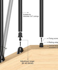 No Sweat Setup 100 Pack 26 Inch Round Aluminum Deck Balusters showing black anodized spindles and adjustable fittings for railings.