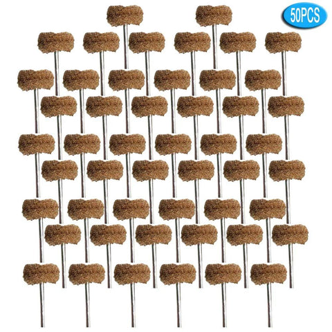 Abrasive polishing pad set for rotary tool with 3mm mandrels, brown 120-grit, 50pcs